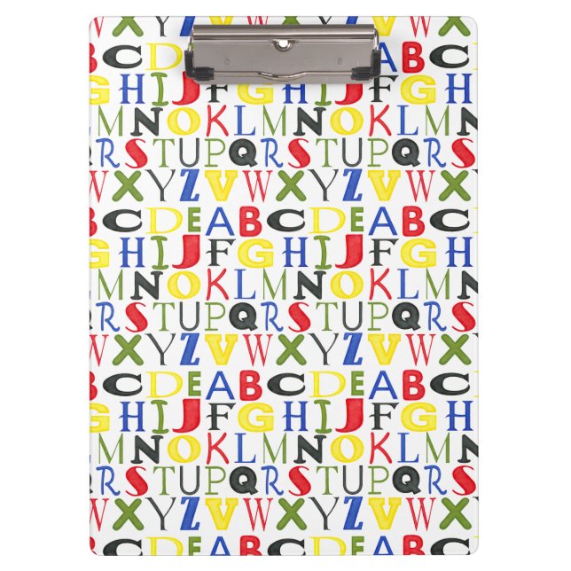 Brightly Colored Letters by Megan Meagher Clipboard (Front)