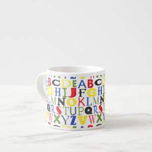 Brightly Colored Letters by Megan Meagher Espresso Cup