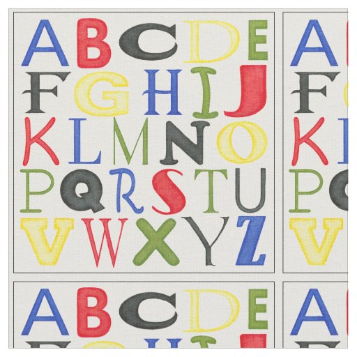 Brightly Colored Letters by Megan Meagher Fabric