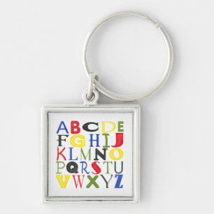 Brightly Colored Letters by Megan Meagher Keychain