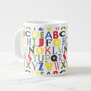 Brightly Colored Letters by Megan Meagher Large Coffee Mug