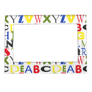 Brightly Colored Letters by Megan Meagher Magnetic Picture Frame