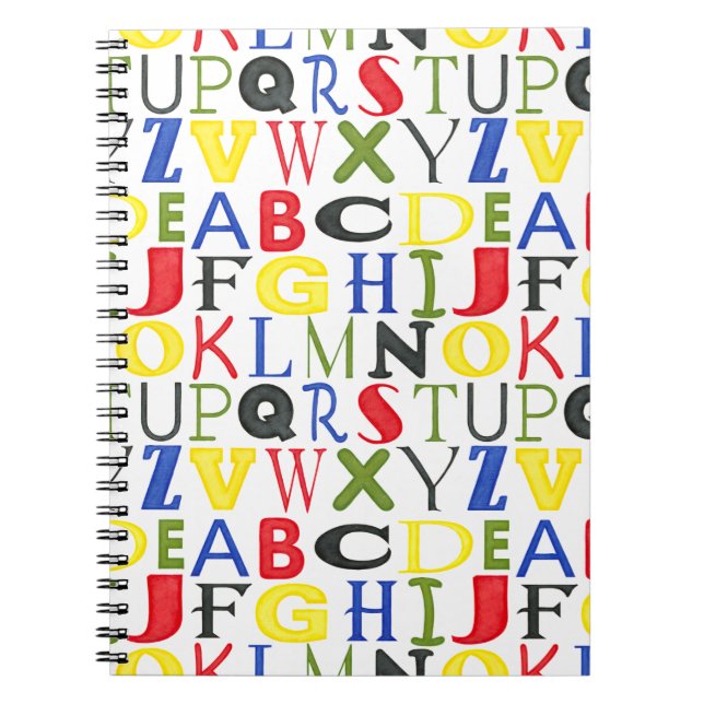 Brightly Colored Letters by Megan Meagher Notebook (Front)