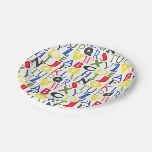 Brightly Colored Letters by Megan Meagher Paper Plates