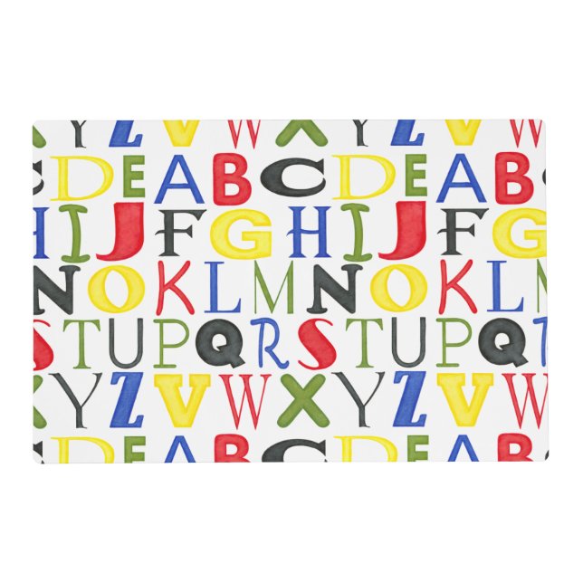 Brightly Colored Letters by Megan Meagher Placemat (Front)