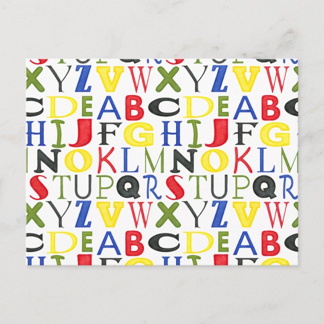 Brightly Colored Letters by Megan Meagher Postcard (Front)