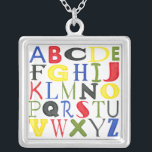 Brightly Colored Letters by Megan Meagher Silver Plated Necklace<br><div class="desc">Trying to teach your kids their abc's? Know a school that could use a little educational art in their classrooms? Then purchase this print of brightly colored letters by Megan Meagher!</div>