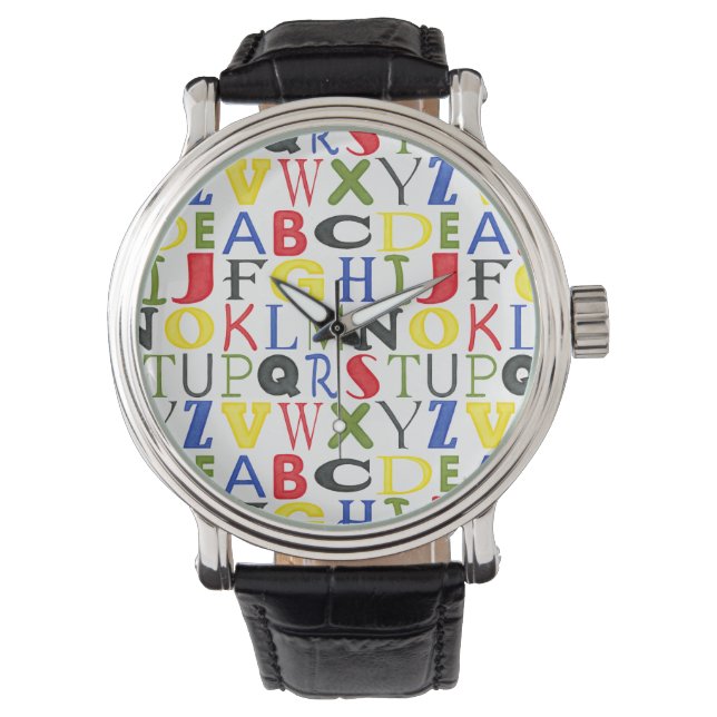 Brightly Colored Letters by Megan Meagher Watch (Front)