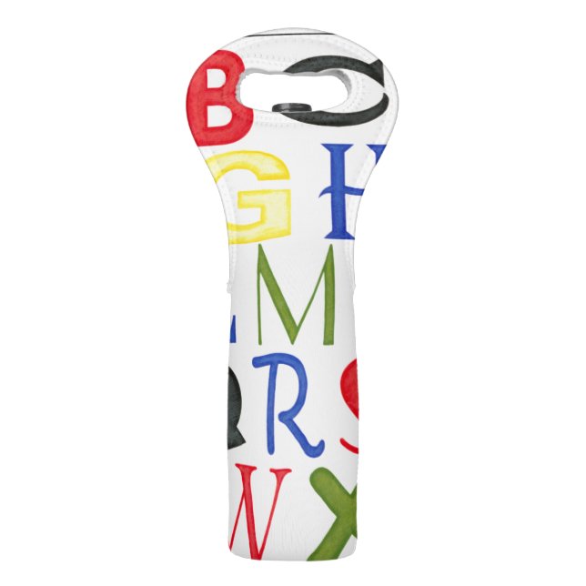 Brightly Colored Letters by Megan Meagher Wine Bag (Back)