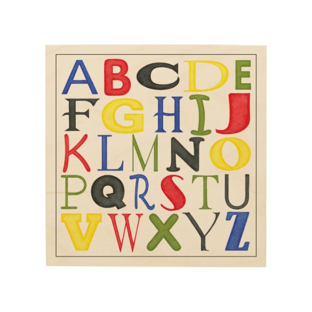 Brightly Colored Letters by Megan Meagher Wood Wall Art (Front)