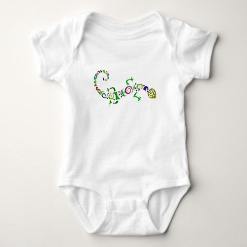 brightly colored lizard baby bodysuit