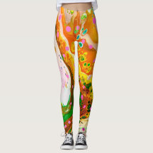 Brightly Colored Marbled Abstract Swirl Leggings