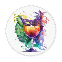 BRIGHTLY COLORED MARDI GRAS FESTIVE DRINKS