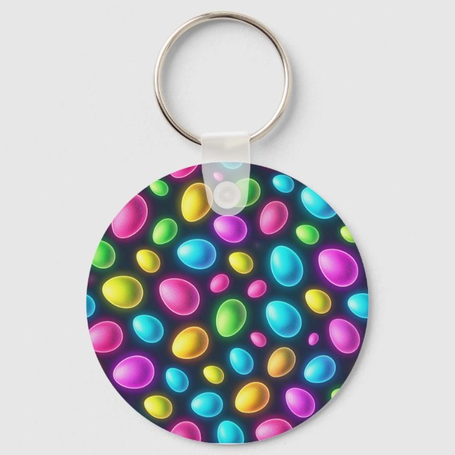 Brightly colored/neon Easter Egg/Spring  Keychain (Front)