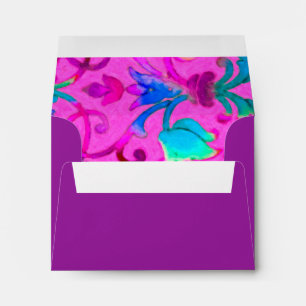 Brightly Colored Painted Damask Envelope
