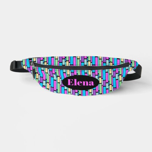 Brightly Colored Retro Blocks Fanny Pack