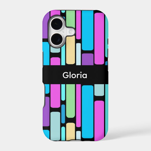 Brightly Colored Retro Blocks Iphone Case (Back)