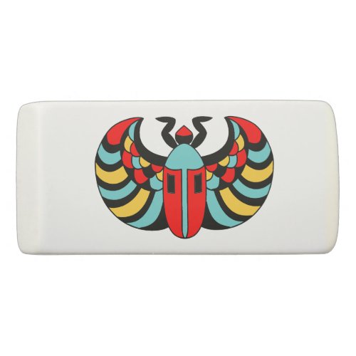 Brightly Colored Scarab Beetle Striped Markings Eraser