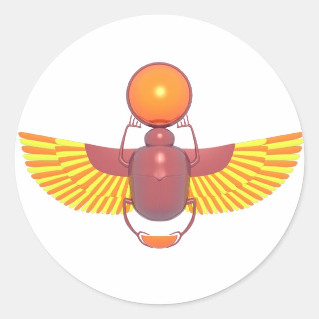 Brightly Colored Scarab Classic Round Sticker (Front)