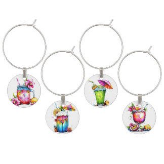 BRIGHTLY COLORED SUMMER TROPICAL BEVERAGES WINE CHARM