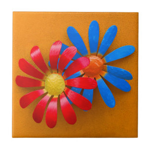 Brightly Colored Sunflower Decoration Ceramic Tile