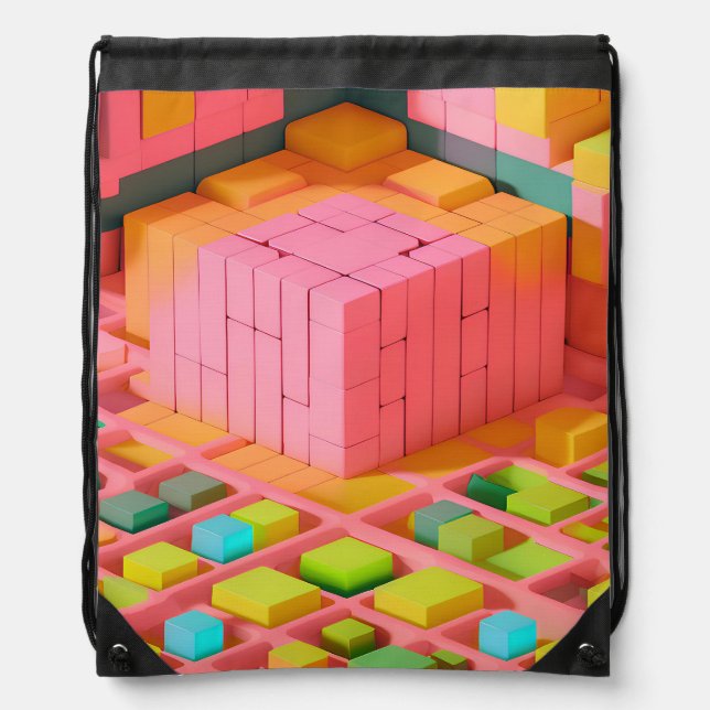 Brightly Colored Sweetness Drawstring Bag (Front)