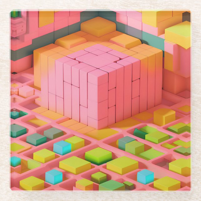 Brightly Colored Sweetness Glass Coaster (Front)