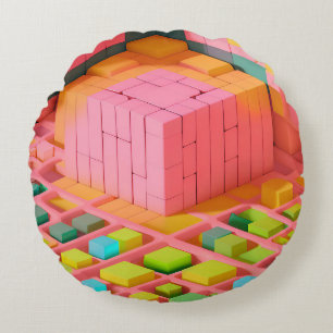 Brightly Colored Sweetness Round Pillow