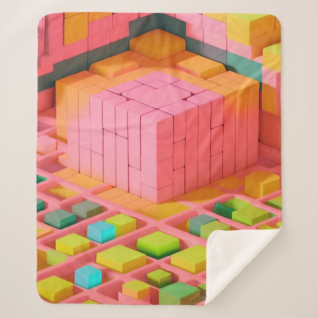 Brightly Colored Sweetness Sherpa Blanket (Front)