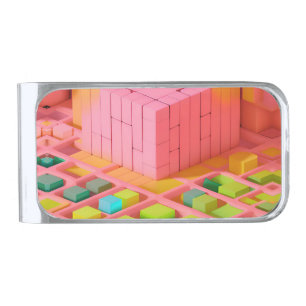 Brightly Colored Sweetness Silver Finish Money Clip