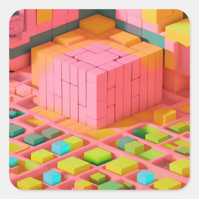 Brightly Colored Sweetness Square Sticker (Front)