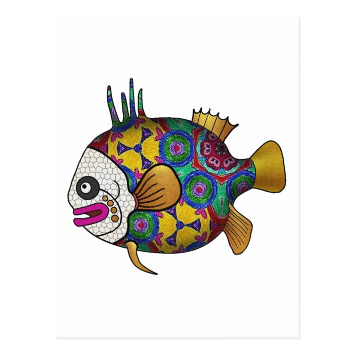 Brightly colored tropical fish   2 postcards