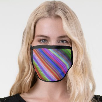 Brightly Colored Wave Patterns Face Mask by JLBIMAGES at Zazzle