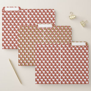 Brightly colored wrapping paper with a festive pat file folder