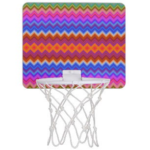 Brightly colored zigzag patterned backboard