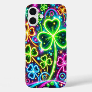 BRIGHTLY COLORFUL IRISH CELTIC SHAMROCKS iPhone 16 PLUS CASE