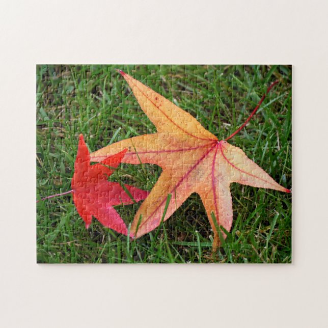Brightly Colorful Maple Leaf Jigsaw Puzzle (Horizontal)