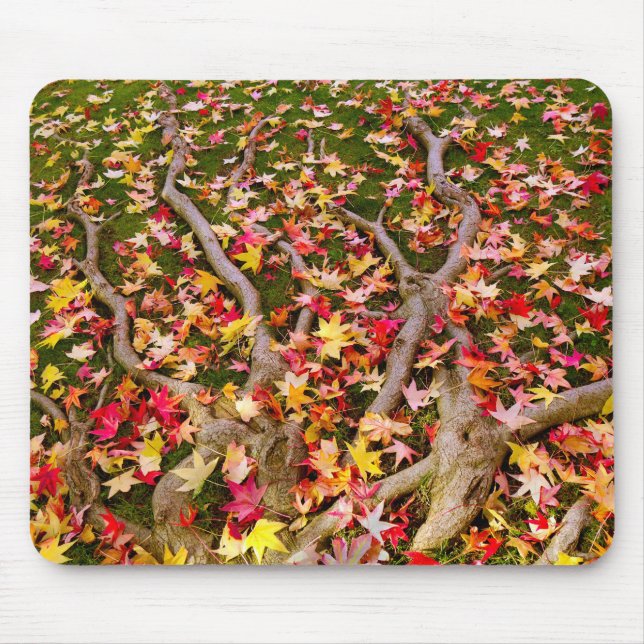 Brightly Colorful Maple Leaf Mouse Pad (Front)