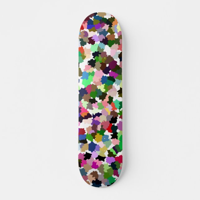 Brightly Colorful Multi-Color Pattern Skateboard Deck (Front)