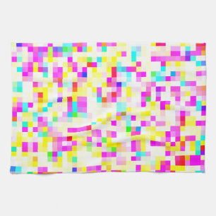 Brightly Colorful Multicolor Mosaic Pattern Kitchen Towel