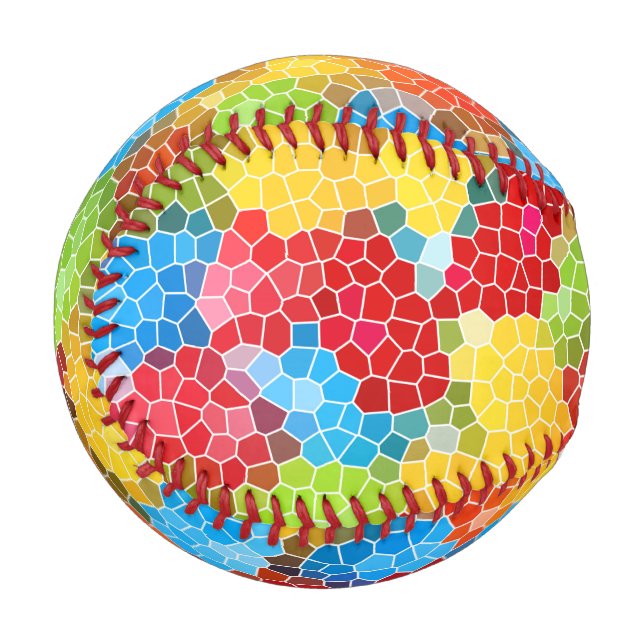 Brightly Colorful Multicolored Pattern Baseball (Back Right)