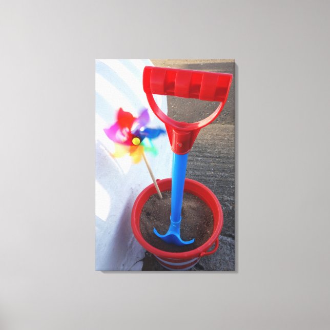 Brightly Coloured Beach Toys Canvas Print (Front)
