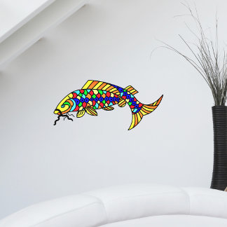 Brightly Coloured Fantasy Fish Multi Colours Wall Decal