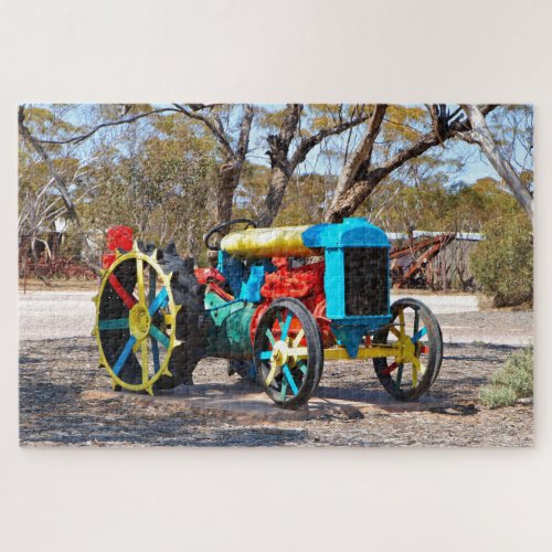Brightly coloured vintage tractor jigsaw puzzle