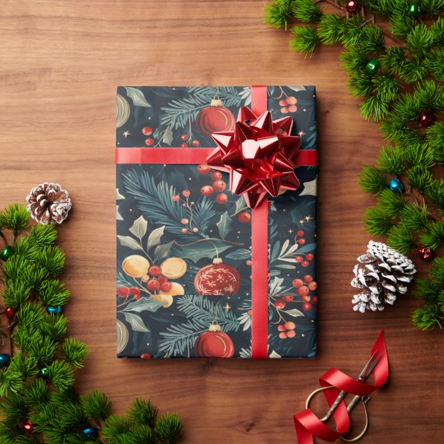 Brightly decorated Christmas wrapping paper (Holiday Gift)