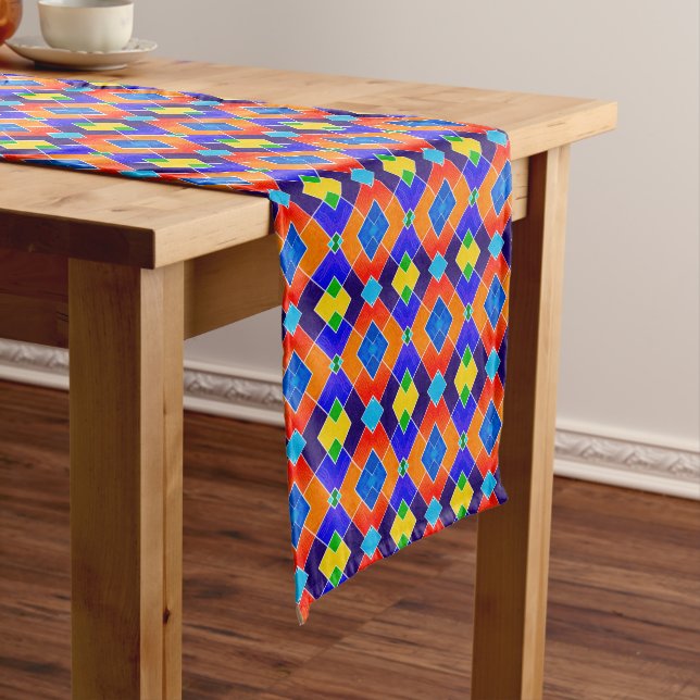 Brightly Diamond Pattern Design Table Runner (In Situ)