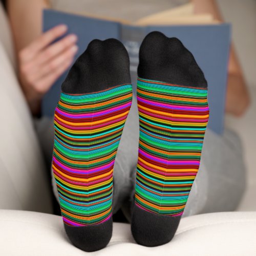 Brightly Multicolored Stripes Socks