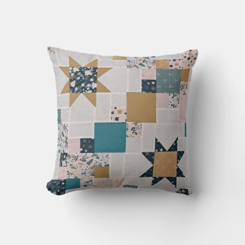 Brightly quilt pattern throw pillow