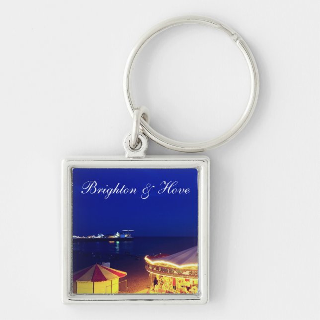 Brighton and Hove Beach at Night time Keychain (Front)