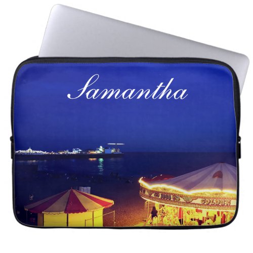 Brighton and Hove Beach at Night time Laptop Sleeve